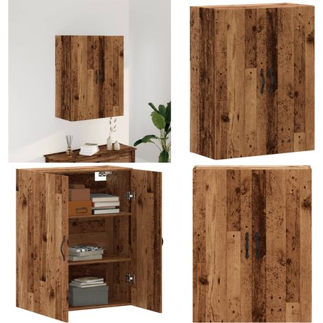 vidaXL Wandschrank Altholz-Optik 69,5x34x90 cm Holzwerkstoff (1/5)