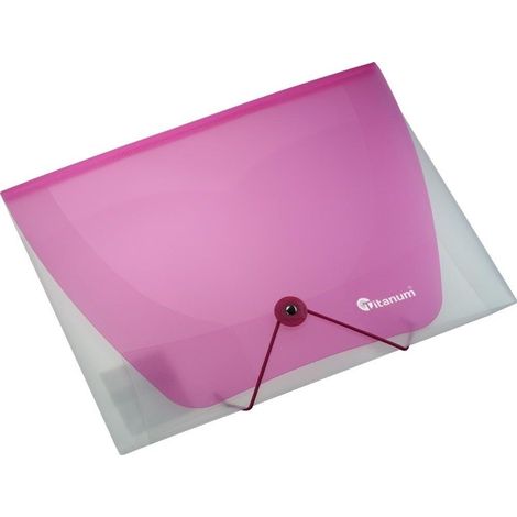 Cartellina in PP formato A4 con elastico, rosa trasparente