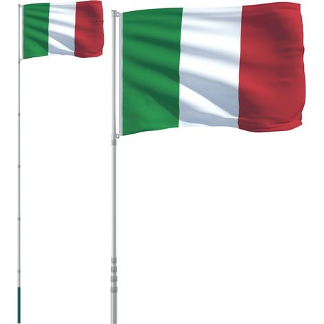 Drapeau de l'Italie et mât 5,55 m Aluminium CFW699995 (1/5)