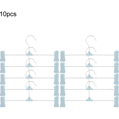 Lot de 10 cintres multifonctionnels, réglables et résistants avec pince pour soutien-gorge et sous-vêtements (bleu) (1/5)