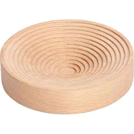 Plateau en Hêtre Écologique Épais, Planche à Découper & Plateau de Service pour Sushi, Pain, Fruits, Gâteau, Petit Rond (Diamètre 15 cm) (1/5)