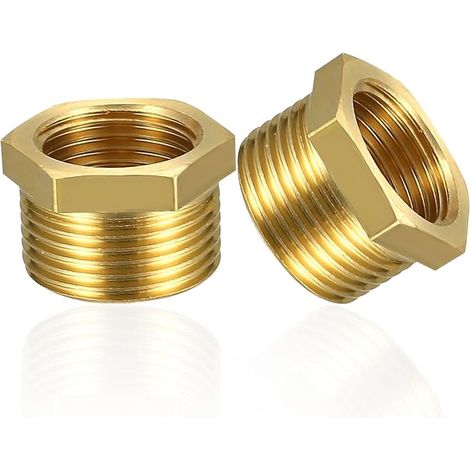 2 pièces Réducteur en laiton Adaptateur 1 à 3/4 pouces(AG Ø 32.5mm x F Ø 25mm)Réducteur AG/IG, Filetage mâle à mamelon femelle,Raccord fileté pour conduites d’eau (1" auf 3/4") (1/5)