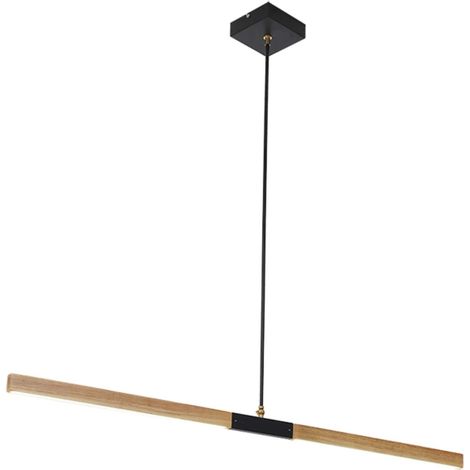 Suspension LED Lugano bois clair noir 132 cm Light Prestige (1/2)
