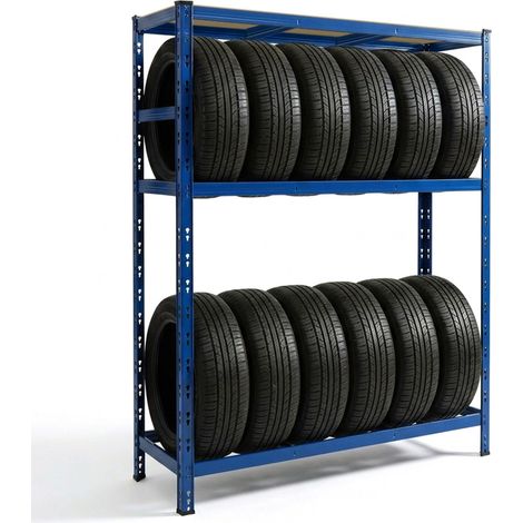 Étagère pour 12 pneus, HxLxP 180x120x40 cm, rangement atelier (1/5)