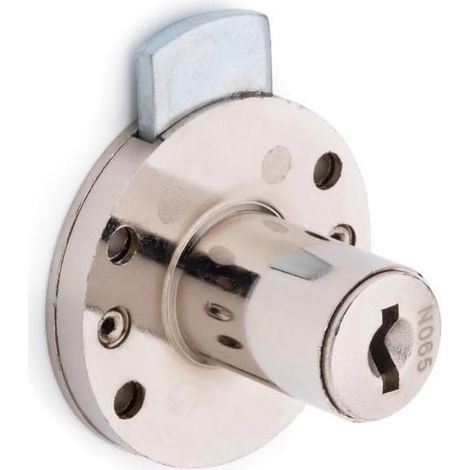 Serrure électrique à plaquer – Décor nickelé – Entraxe 70mm – Largeur têtière 24mm – Livrée avec 2 clés et rosace – Ojmar (1/3)