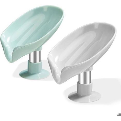 Porte-Savon - Porte-Éponge - Avec Ventouse - Évacuation Intégrée - Pour Douche Et Évier - Lot De 2 (1/4)
