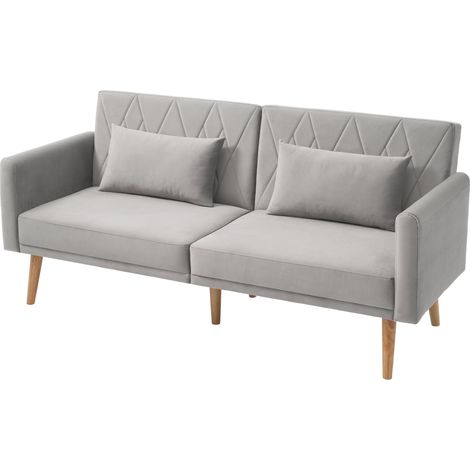 Kleines Sofa, Zweisitzer-Sofa, Schlafsofa, Schlafsofa mit Schlaffunktion, Schlafsofa aus Samtstoff, geeignet für Wohnzimmer, Schlafzimmer, Heimkino, Gästezimmer. (1/5)