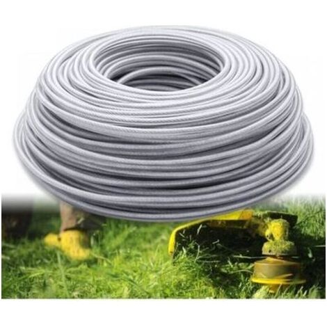 Pair Fil Debroussailleuse 3mm Renforce, Fil Débroussailleuse Incassable en Acier, 45M Fil pour Debroussailleuse pour Jardin de Mauvaises Herbes (1/5)