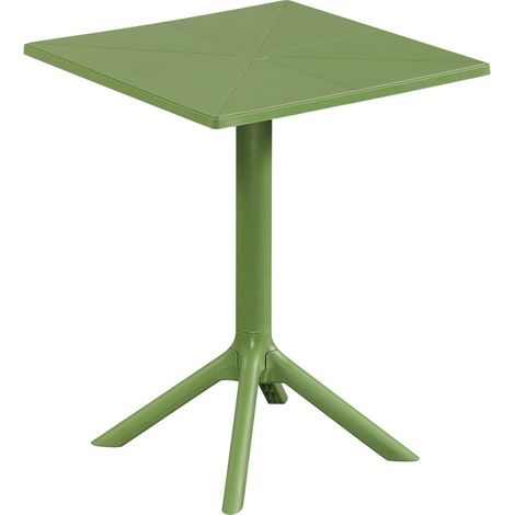 Square Bistro Garden Table - Plastic - L60 X W60 X H75 cm - Moss Green - Flat Packed