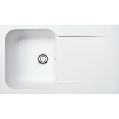 Franke – Évier à encastrer 86x50 cm – 1 cuve 1 égouttoir – En Fradura – Découpe 840 x 480 mm – Réversible – Avec vidage gain de place