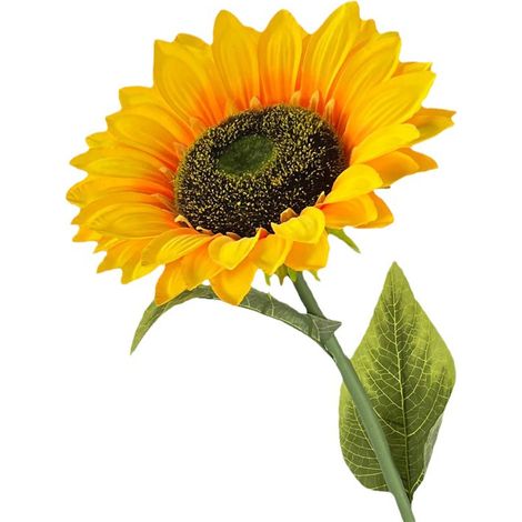Un lot de 6 tournesols artificiels, avec de longues tiges et une texture soyeuse, convenant à la décoration intérieure et extérieure. (1/5)