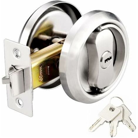 Verrou à bouton rond 60mm – Acier inoxydable 304 – 3 clés – Pour portes de 35 à 50mm d'épaisseur – Sécurité renforcée (1/5)