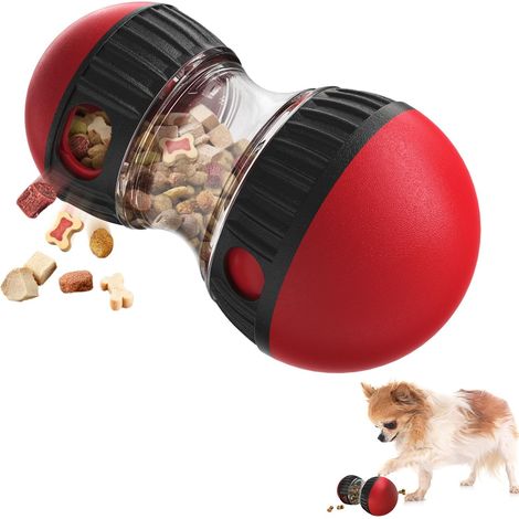 Jouet Chien Occupation, Slow Feeder pour Chiens, Distributeur de Croquettes pour Chiens Jouets, Améliore La Digestion, pour Tout Type de Chien (Rouge)