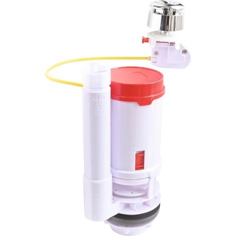 Mécanisme de chasse d'eau à câble double poussoir – Déclenchement 3/6 litres – Compatible réservoirs Ø16 à 38 mm – Joint silicone anti-calcaire (1/4)