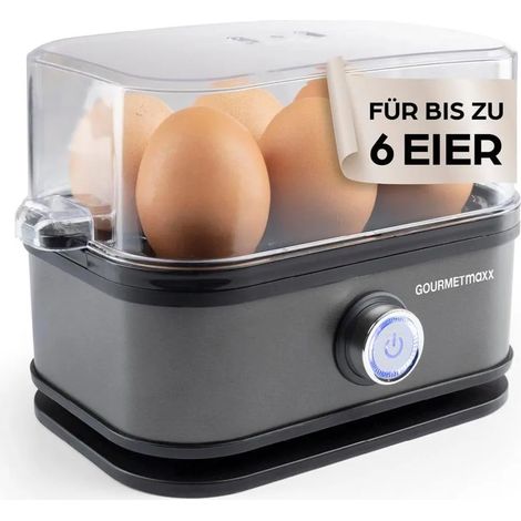 Cuiseur à œufs GOURMETmaxx Design pour 6 œufs avec verre doseur et perce-œufs - Compact (1/5)