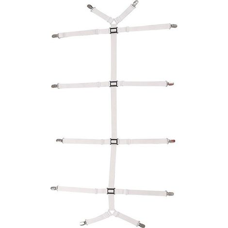 Attache Drap - Tendeur Élastique 68-258cm - Pinces Métal Anti-glissement - Pour Lit Matelas Canapé - Lot De 4 (1/5)