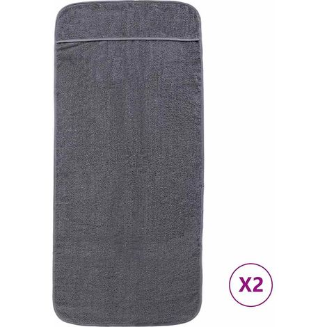 Serviettes de plage 2 pcs anthracite 60x135 cm tissu 400 GSM