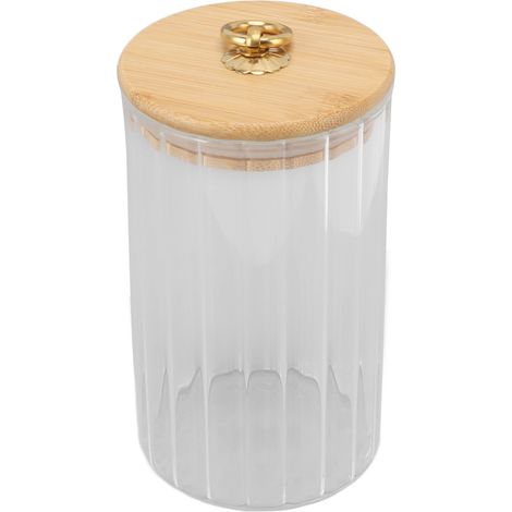 Bocal de conservation en verre transparent, étanche à l'humidité, avec couvercle hermétique, pour thé, café, sucre, fruits secs, 750 ml (1/5)