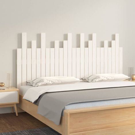 Wand-Kopfteil Weiß 159,5x3x80 cm Massivholz Kiefer