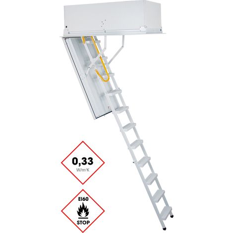 Minka Bodentreppe Type 1 Passiv Plus brandhemmend mit U-Wert 0,33W/m2K Deckenöffnung 140x70cm bis 300cm Raumhöhe