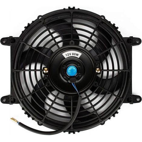 Ventilateur de refroidissement électrique universel - Ventilateur de radiateur 12 V - Pales de ventilateur moteur - 80W - Kit de montage (23cm) (1/4)