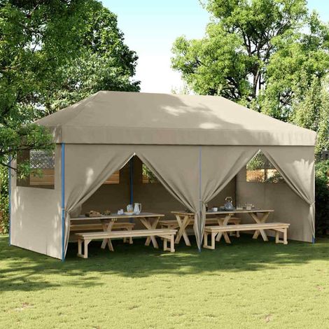 vidaXL  Party Tent Pop-up  Taupe 580 x 292 x 315 cm Oxford Fabric