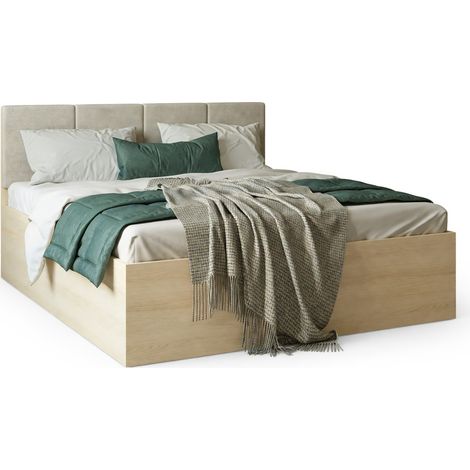 Cama Nolcala 114 , Doble, 180x200, Tapiz, Aglomerado laminado, Somieres, 185x205x105cm