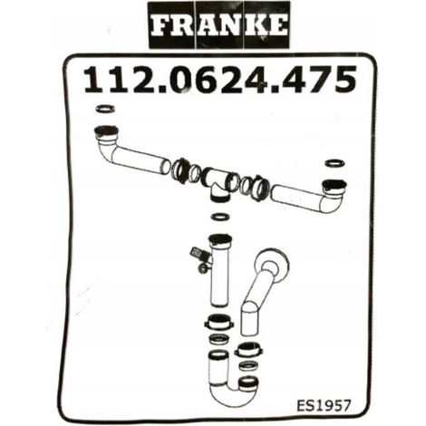 Ricambio sifone a due vie per lavello Franke 112.0624.475