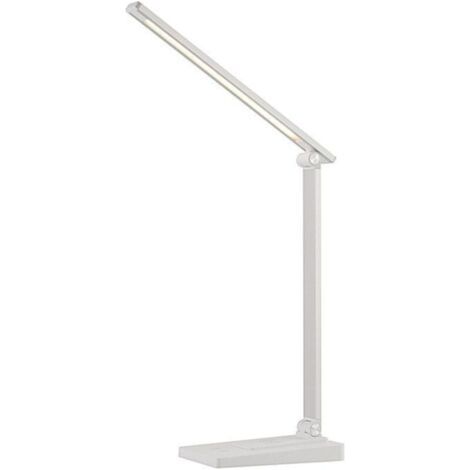 LED Desk Lamp, 5 Color Modes, 10 Brightness Levels, Eye-Protecting Desk Lamp, Touch Control, USB-C Power Supply, Bedside Lamp with Timer Function - White