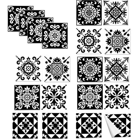 Carreaux Adhésifs Cuisine, Crédence Adhésive PVC 20 Pièces 15x15 cm (1/5)