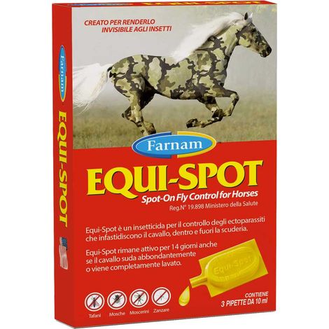 Equi-spot Farnam (10 ml) (3 fiale) REPELLENTE TAFANI MOSCHE CAVALLO (1/3)