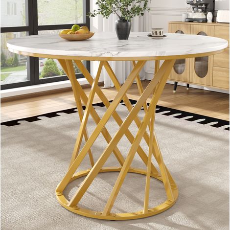 Tisch Esstisch vielseitig rund MDF Metall 80 cm OKMYHOME (1/5)