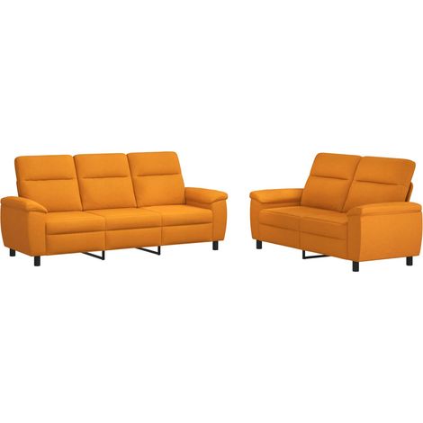 Sofa-Set 2 pcs Dunkelgelb Stoff vidaXL