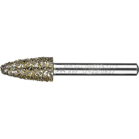 PFERD TOOLS Diamant-Schleifstift Rundbogen Ø12,0mm Schaft-Ø6 mm D852 (sehr grob) zum Schleifen von Grau-und Sphäroguss