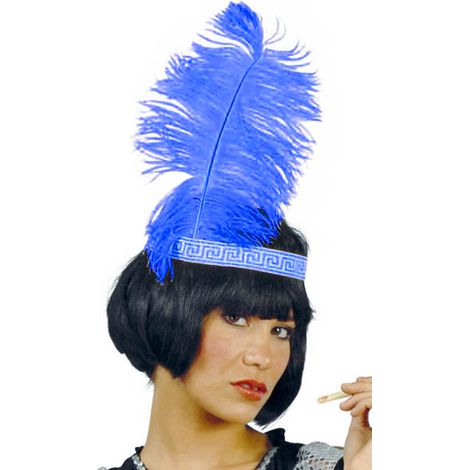 Pluma decorativa de pavo real azul, 1 unidad.