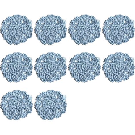 Dessous de verre en coton, lot de 10, napperons en dentelle de coton crochetée, pour la décoration des boissons et de la maison (1/5)