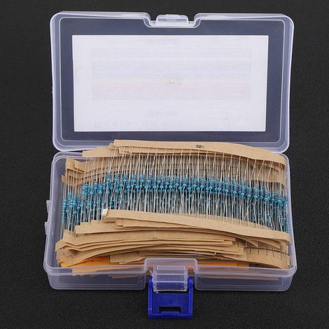 Metal Film Resistor Kit – 1280 Assorted 1R-10M Resistors, 1/4W ±5% Tolerance, Electronic Components for DIY Projects, Circuit Repair, and General Use (1/5)