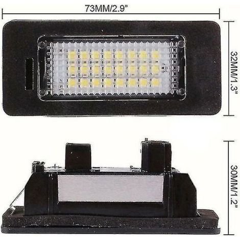 Lampe De Plaque LED - 24 SMD 3528 - Température De Couleur 6500 K - Compatible Avec Véhicules BMW Série E Et F - 2 Pièces (1/4)
