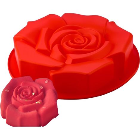 Grand Moule à Gâteau en Forme de Rose Anti Adhérent Silicone - Moules Cuisson Pour Fête Famille, Entre Amis 2