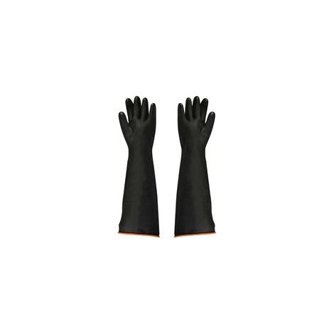 Gants en latex noir, 1 paire, 55 cm, résistants aux acides et aux alcalis, sécurité industrielle, gants de travail