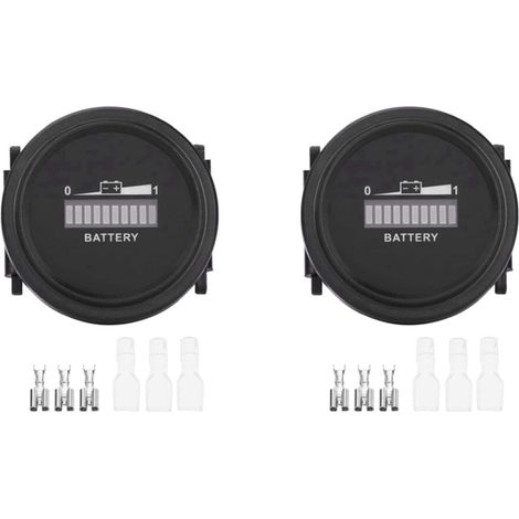 x Indicatore digitale di batteria a LED 12V/24V/36V/48V/72V, misuratore impermeabile, indicatore di batteria per Go-Lf Ca-Rt