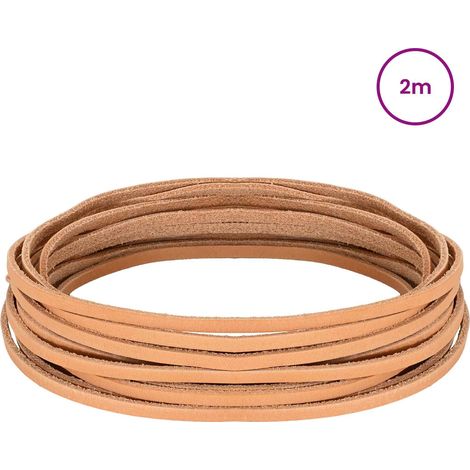 vidaXL Correa de Cuero 1 Marrón Claro 200 x 0,4 cm Cuero (1/2)