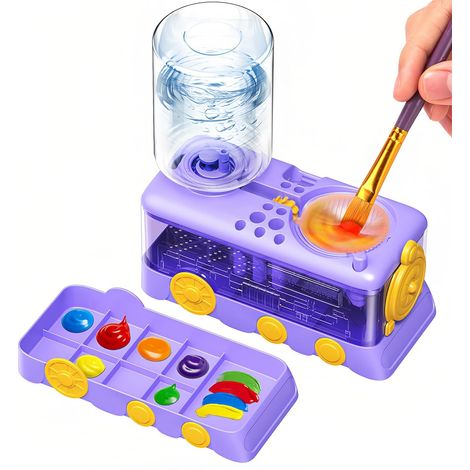Brosse de rinçage avec machine de nettoyage pour cycle d'eau - Palette de 400 ml - Facile à utiliser pour enfants et adultes, Violet