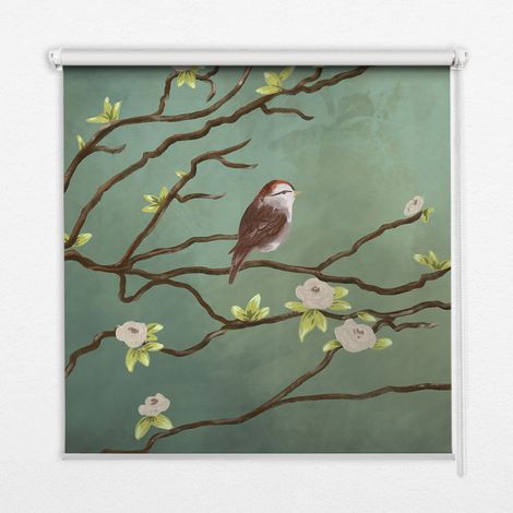 Tenda a Rullo Interna per Finestra - Tenda Filtrante Luce - Tenda Privacy - Tenda Decorativa Rettangolare - Rullo per Interni - (100 cm x 140 cm) - Uccelli su un ramo (1/5)