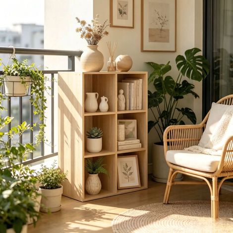 Meuble rangement 6 cases 59,6 x 89 x 29 cm OKMYHOME (1/5)