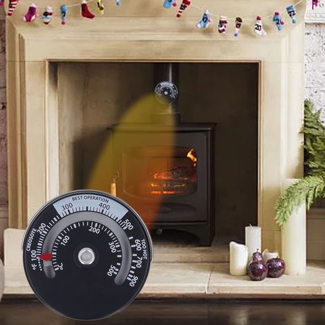 Thermomètre de cheminée avec fonction magnétique pour combustion du bois, plage de mesure 0℃500℃ (1/5)