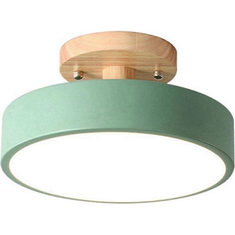 Plafonnier vert moderne à LED de style nordique en bois --- (1/5)