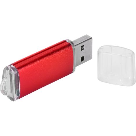 Clé USB transparente rouge 2 Go pour PC et tablette
