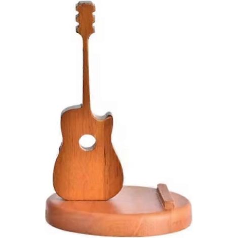 Support de téléphone en bois en forme de guitare, 15 x 10 cm (1/4)