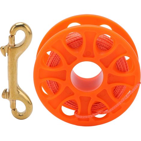 Bobine de plongée 30M avec mousqueton double et fil fluorescent orange - Spool doigt plongée sous-marine (1/5)